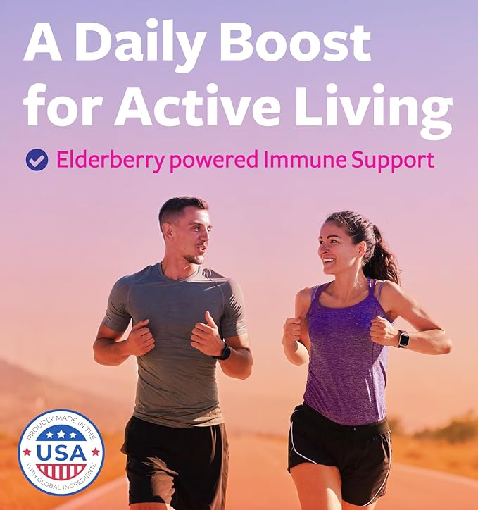 Elderberry Gummies for Adults with Vitamin C & Zinc (1 Months Supply) 60 Delicious Raspberry Flavor Gummy - Immune Support Supplement for Adults - Vegetarian Sambucus Elderberry Gummies (No Pills)