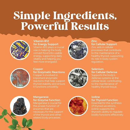 Vegan Thyroid Gummies with Sea Moss - Thyroid Support Gummies for Comprehensive Thyroid Support for Men and Women with Iodine Selenium and Other Potent Vitamins - Gelatin-Free Non-GMO - 60 Gummies