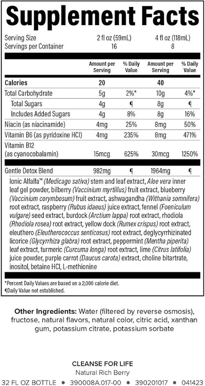 Isagenix Cleanse for Life - Detox Cleanse Drink with Vitamin B12, Niacin and Vitamin B6 for Overall Wellness - 32-Ounce Bottle (Natural Rich Berry Flavor), Packaging May Vary