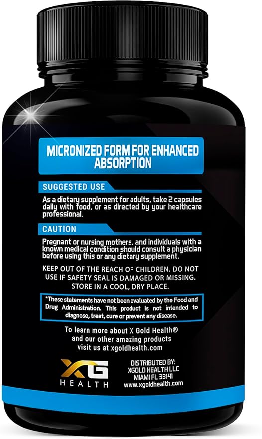 Palmitoylethanolamide Pea Supplement 600 mg | Micronized Pea 99% Highly Purified and Bioavailable | Made in USA | Supplement for Men and Women - 120 Capsules