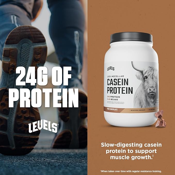 Levels 100% Micellar Casein Protein, Hormone Free, Chocolate, 2LB