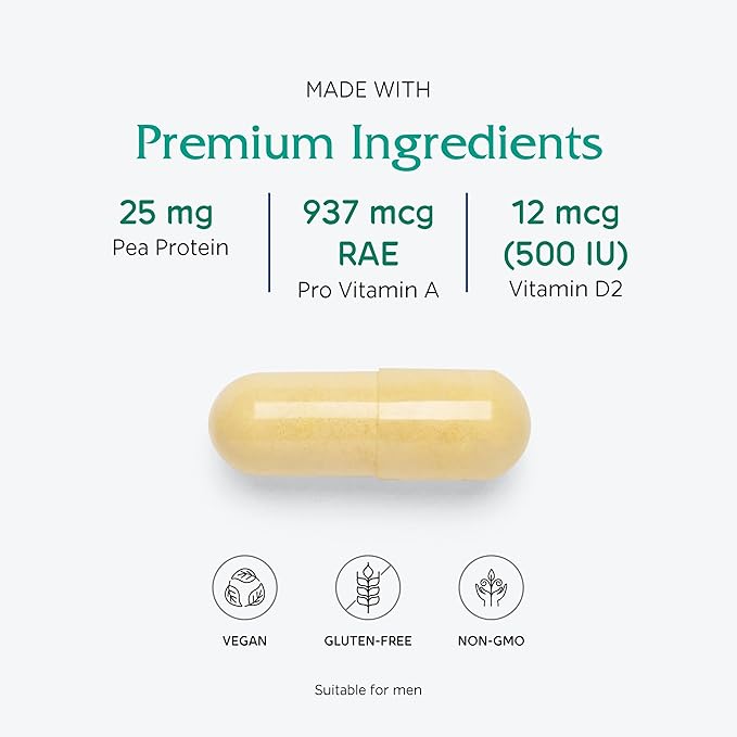 Vitanica Vegan Symmetry - Daily Multivitamin for Vegans - Heart, Bone & Immune System Health Support with Vitamin B12, Zinc, Calcium, Magnesium & More - 120 Vegan Caps