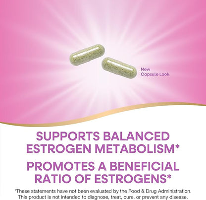 Nature's Way DIM-Plus, DIM Supplement, Supports Balanced Estrogen Metabolism*, Supports Estrogen Hormone Balance*, Diindolylmethane, 60 Vegan Capsules (Packaging May Vary)