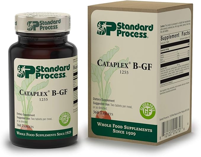 Standard Process Cataplex B GF - Gluten-Free, Whole Food Formula with Niacin, Vitamin B6, Thiamine, and Inositol, Supports Metabolic, Cardiovascular and Nervous System Health - 360 tablets