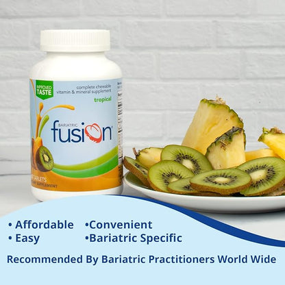 Bariatric Fusion Tropical Complete Chewable Bariatric Multivitamin with Iron for Bariatric Surgery Patients Including Gastric Bypass and Sleeve Gastrectomy - 120 Tablets