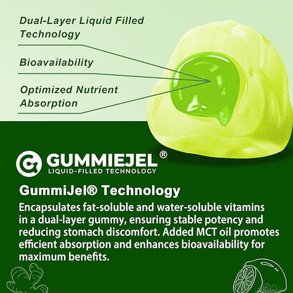 Multivitamin For Men 50 + Plus, Sugar Free Men Multivitamins Gummies w/Omega-3, Coq10, D3k2, Calcium, Magnesium, Zinc, Vitamins A, C & E, Mens Vitamins for 𝖧𝖾❤𝖱𝗍, Antioxidant, Brain, Bone, 60cts