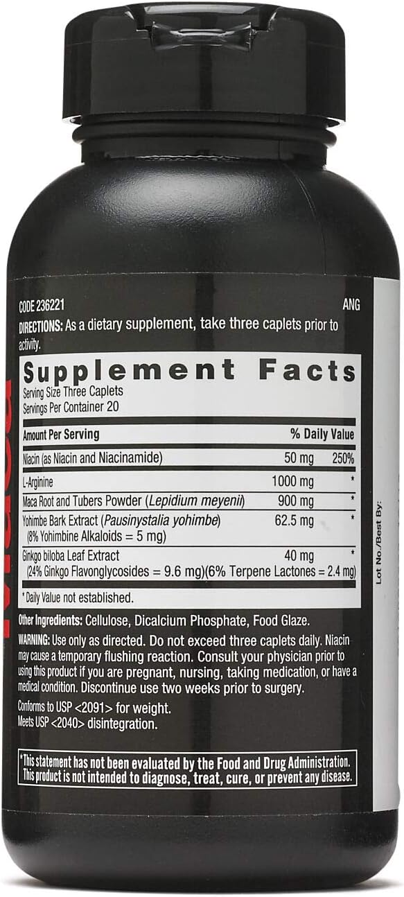 GNC Men's Maca Man, Twin Pack, 60 Caplets per Box, Fuels Nitric Oxide Production for Enhanced Blood Flow