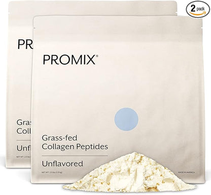 Promix Collagen Peptides, Unflavored - 5lb Bulk - Hydrolyzed Collagen Protein Promotes Healthy Skin, Bones, Joints & Recovery Support - Add to Shakes, Smoothies, Beverages & Baking recipes