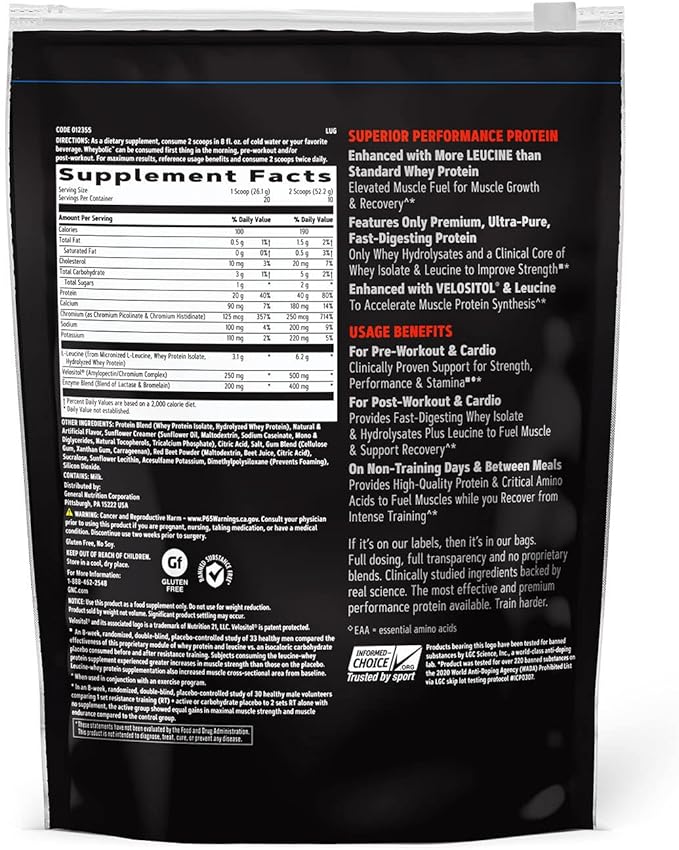 GNC AMP Wheybolic Whey Protein Powder Isolate with BCAA | Targeted Muscle Building and Workout Support Formula | Gluten Free | Strawberries and Cream | 10 Servings