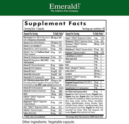 EMERALD LABS Women's 45+ 1-Daily Multi - Complete Multivitamin for Comprehensive Support, Bone & Heart Health* - Designed for Women 45+ - Gluten-Free & Vegetarian- 60 Vegetable Capsules