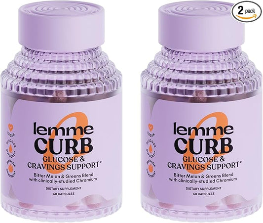 Lemme Curb - Cravings, Improve Carb Metabolism, Weight Management Support, Clinically Studied Chromium Picolinate, Bitter Melon, Ceylon Cinnamon & Greens Superfood, Vegan - 60 Count (Pack of 2)