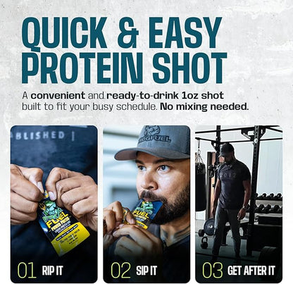 Frog Fuel Power Regular Protein Shot, 15g Protein Nano-Hydrolyzed Grass Fed Collagen, Post Workout, Gluten Free, Fat & Sugar Free, 22 Amino Acids, 0 Carbs, Berry, 1 oz Packets, 24 Pack