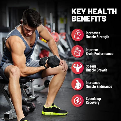 Creatine Monohydrate Gummies for Men & Women 120 CT - 7200mg of Creatine Monohydrate per Serving, Chewable Creatine Monohydrate for Muscle Support & Energy Boost, Sugar Free, Vegan (Strawberry Flavor)