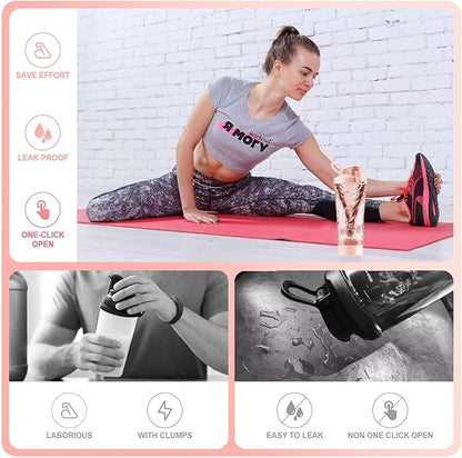 Electric Protein Shaker Bottle, 24oz Lockable Electric Blender Cup, Tritan USB Rechargeable Protein Shake Mixer, Blender Shaker Cups for Protein Shakes, Pink