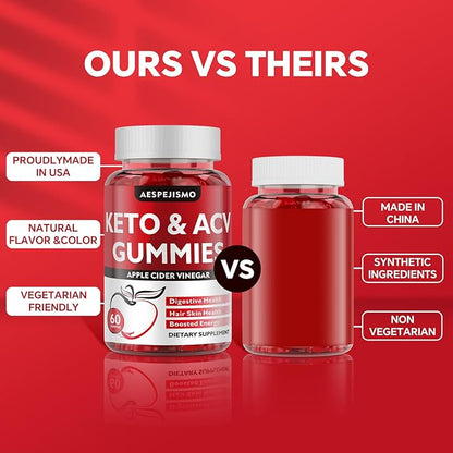 Keto ACV Gummies 1500MG – Premium Apple Cider Vinegar Formula with Pomegranate, Beet Juice, Vitamin B12 B6 – Vegetarian Friendly 480 Gummys