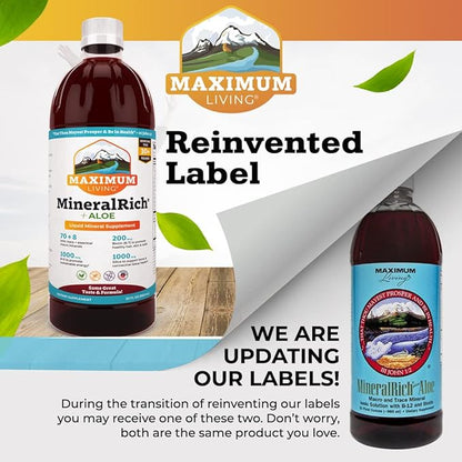 MineralRich Minerals Supplement with Aloe - Liquid Blend of Vitamins and Trace Minerals - 32 oz