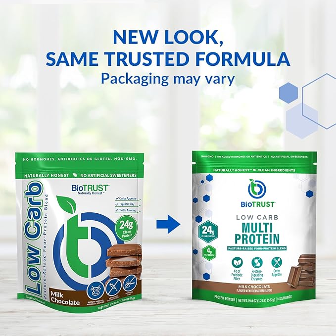 BioTrust Low Carb Protein Powder – Delicious Whey & Casein Blend from Grass-Fed Hormone Free Cows – Non GMO, Gluten Free (Chocolate)