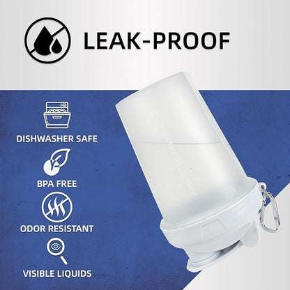 2 Pack Shaker Bottles for Protein Mixes, 17 oz Small Protein Shaker Bottle with Handle, Gym Shaker Cups with Blending Ball for Pre Workout, BPA-Free & Dishwasher Safe(Black, White)