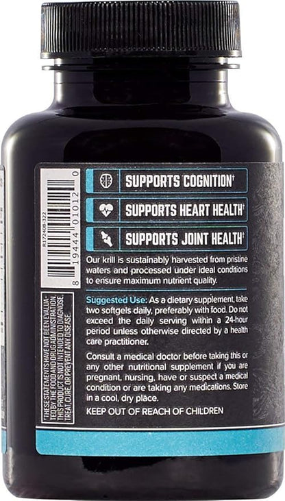 ONNIT Antarctic Krill Oil - 1000mg Per Serving - No Fishy Smell or Taste - Packed with Omega-3s, EPA, DHA, Astaxanthin & Phospholipids - Supports Healthy Joints, Brain, Heart, and Blood Pressure