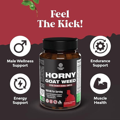 Horny Goat Weed Extract Complex - Invigorating Blend with Tribulus Saw Palmetto L Arginine and Tongkat Ali Extract and Maca Root for Men and Women for Enhanced Energy and Stamina - 30 Servings