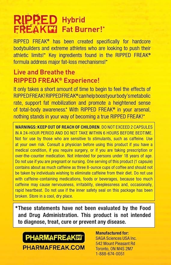 Pharmafreak Ripped Freak 60ct - USA - Hybrid Fat Burner