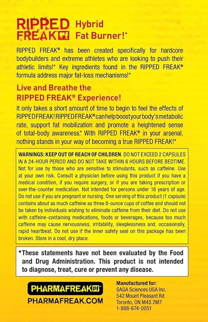 Pharmafreak Ripped Freak 60ct - USA - Hybrid Fat Burner