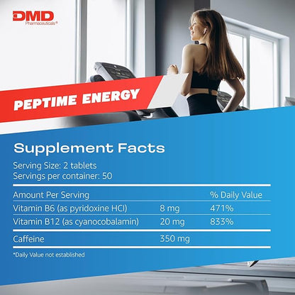 Tablets, Vitamin B6 and B12 Caffeine Pills, 350 mg Caffeine per Serving, Physical Performance and Focus Supplement, 100 Count