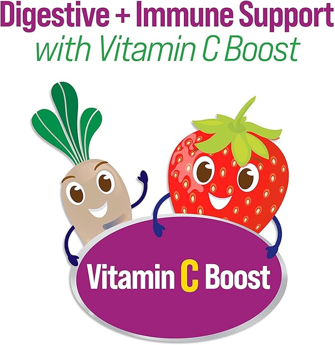 Culturelle Daily Probiotic for Kids + Veggie Fiber Gummies (Ages 3+) - 60 Count - Digestive Health & Immune Support – Berry Flavor with a Vitamin C Boost