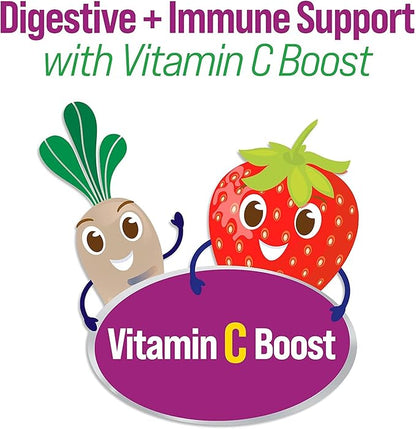 Culturelle Daily Probiotic for Kids + Veggie Fiber Gummies (Ages 3+) - 60 Count - Digestive Health & Immune Support – Berry Flavor with a Vitamin C Boost