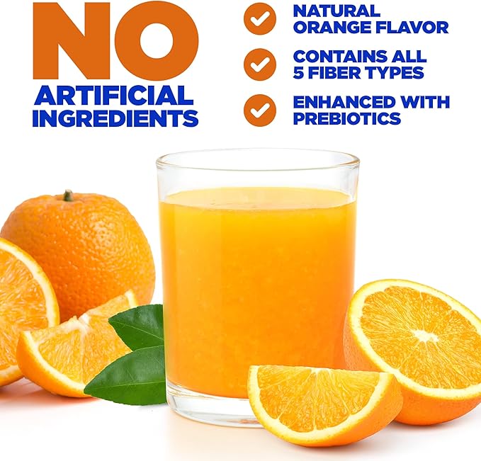 Yerba Prima Orange Daily Fiber Formula 1pound - Non-GMO, Gluten Free, Made in The USA, Delicious Natural Orange Flavor