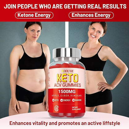 (3 Pack) Keto ACV Gummies Extreme of 1500MG, Gummies, Apple Cider Vinegar Formulated Along with Pomegranate Beet Juice Powder and B12, Vegan and Non GMO, 180 Gummys