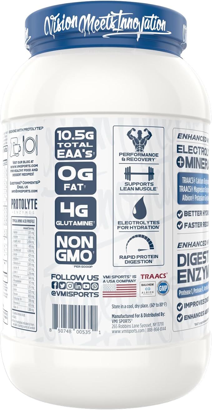 VMI Sports | Protolyte Whey Isolate Protein Powder | Low-Calorie Whey Protein Powder for Weight Loss | Protein Powder for Muscle Gain | Non-GMO (Snickerdoodle, 1.6 Pounds)