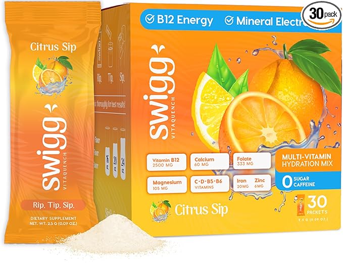 Electrolytes Powder No Sugar. Mens Multivitamin Powder Packets & for Women with Iron Folate Zinc - Daily Multi Vitamin Water Hydration Mix - 2500 mcg B12, Vitamins C D B6 Manesium + More