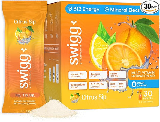 Electrolytes Powder No Sugar. Mens Multivitamin Powder Packets & for Women with Iron Folate Zinc - Daily Multi Vitamin Water Hydration Mix - 2500 mcg B12, Vitamins C D B6 Manesium + More