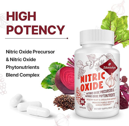 Nitric Oxide Supplement for Men, 2,255mg Per Serving, 90 Capsules – 13 in 1 Nitric Oxide Supplement with Arginine & Citrulline Complex (2 Bottle)