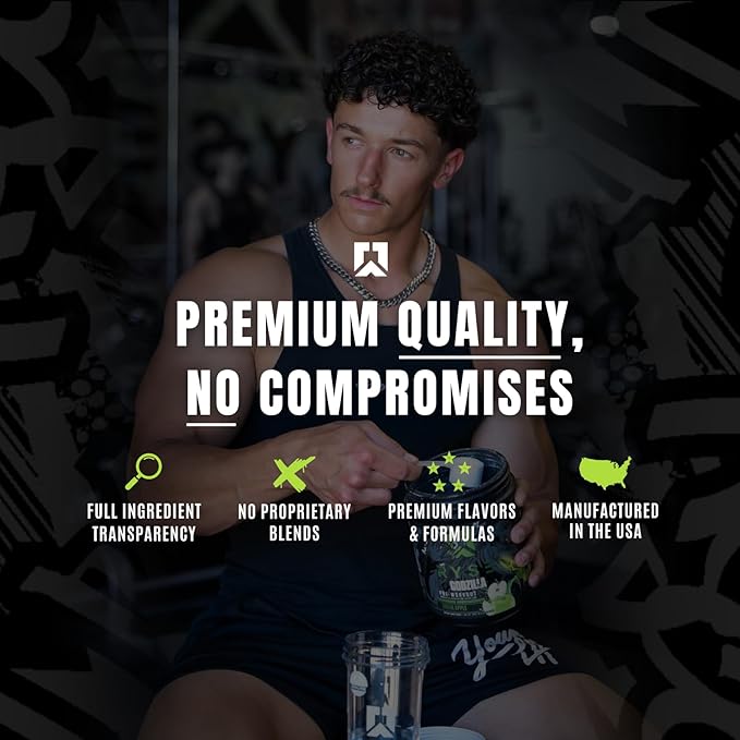 RYSE Up Supplements Noel Deyzel x Pre Workout | Intense Pumps, Energy, & Focus | Citrulline & Beta Alanine | 400mg Total Caffeine | 40 Servings (Green Apple)