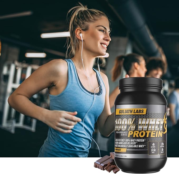 Goliath Labs 100% Whey Protein Powder Isolate/Blend | Fast-Absorbing Workout Supplements for Men and Women | 25g of Pure Protein and 5.5g of BCAAs in Each Serv | Vanilla, 5 lbs, 68 Servings