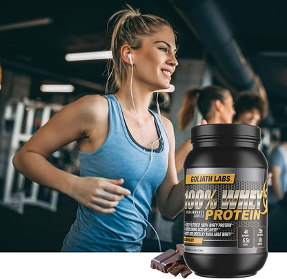 Goliath Labs 100% Whey Protein Powder Isolate/Blend | Fast-Absorbing Workout Supplements for Men and Women | 25g of Pure Protein and 5.5g of BCAAs in Each Serv | Vanilla, 5 lbs, 68 Servings
