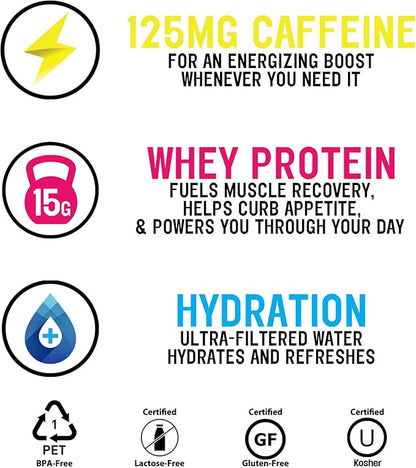 Protein2o 15g Whey Protein Infused Water Plus Energy, Variety Pack, 16.9 oz Bottle (12 Count)