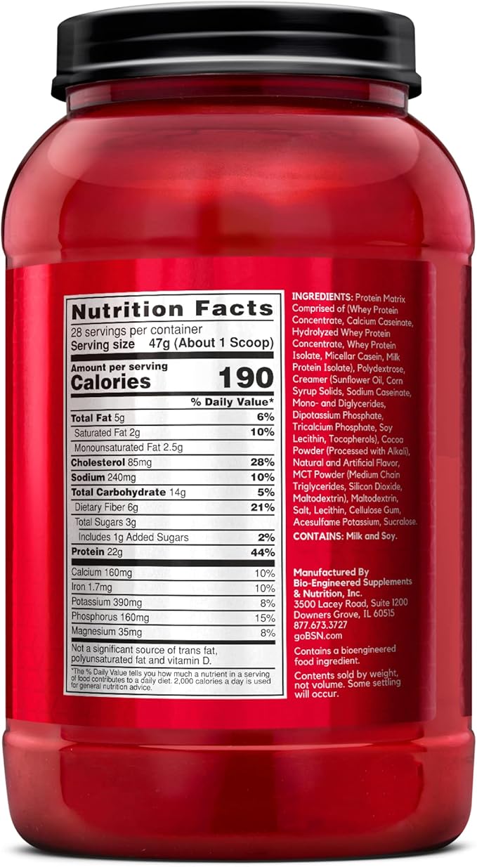 BSN SYNTHA-6 Whey Protein Powder with Micellar Casein, Milk Isolate, Chocolate Milkshake, 28 Servings (Packaging May Vary) Chocolate