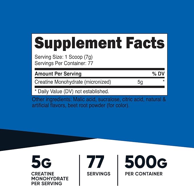 Nutricost Creatine Monohydrate Powder (Watermelon, 500 Gram) - Micronized Creatine Supplement - Vegan, Non-GMO, Gluten Free