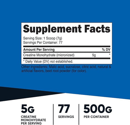 Nutricost Creatine Monohydrate Powder (Watermelon, 500 Gram) - Micronized Creatine Supplement - Vegan, Non-GMO, Gluten Free