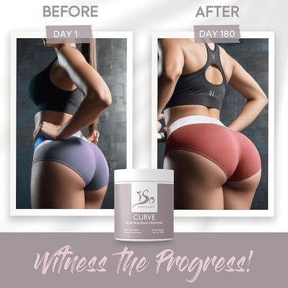 Curve Bum Building Creatine - Micronized 200 Mesh for Smooth Muscle Builder for Women, Creatine Women Enhancer, Energy Supplement for Booty Gains. 30 Unflavored Perfect Peach Servings