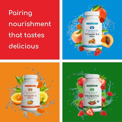 Organic Gummy MultiVitamins, 2-Pack, 60 Count Each; Blend of 11 Essential Nutrients, for Kids and Adults, Vegan, Assorted Strawberry, Lemon, Orange Flavors