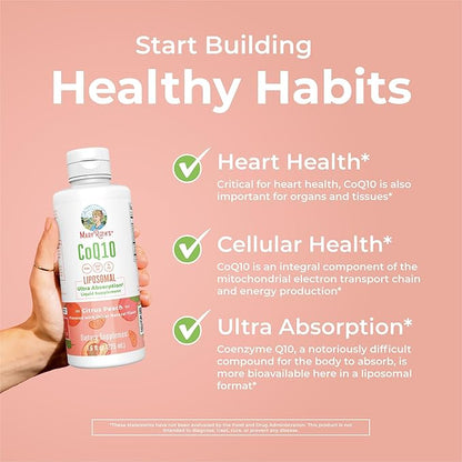 MaryRuth Organics Liquid Vitamin | Coenzyme Q10 Heart Health for Mitochondrial Support and Immune System | Vegan Non-GMO | 7.6 Fl Oz | 45 Servings