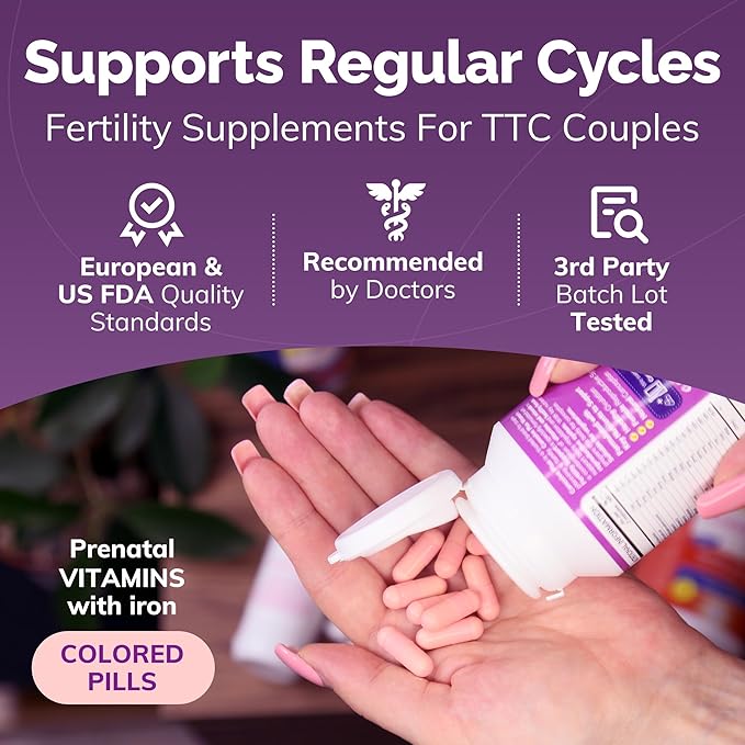 CONCEIVE PLUS Women's Fertility Support | Conception Vitamin Complex, Folic Acid, Zinc and Biotin | 30-Day Supply Fertility Supplement for Use When Trying to Get Prgenant | 60 Soft Capsules