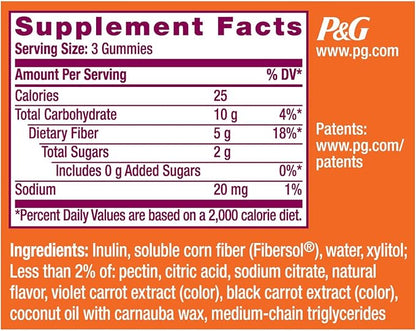 Metamucil Kids Fiber Supplement Gummies, No Sugar Added, 5g Prebiotic Plant-Based Fiber Blend, Mixed Berry Flavored, 120ct Gummies