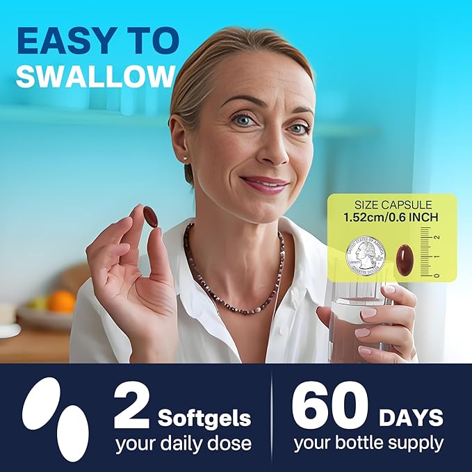 Vegan Omega-3 Algae Oil + DHA 720mg & EPA 360mg, Methyl B9, B12, Vitamin B6 & E, Plant-Based Fish Oil Alternative Omega 3 Supplement, for Brain, Eye, Energy, Immunity, Carrageenan Free, 120 Softgels