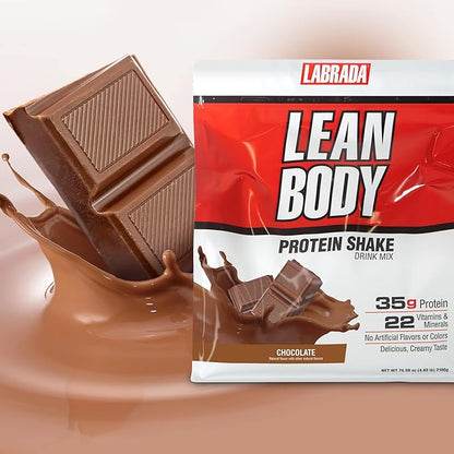 Lean Body All-in-One Chocolate Protein Shake. 35g Protein, Whey Blend, 7g Healthy Fats & Fiber, 22 Vitamins and Minerals, No Artificial Colors, Gluten Free, (4.6lb) Packaging May Vary