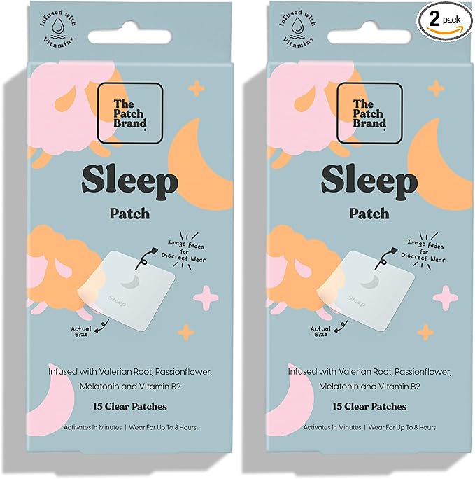 The Patch Brand Sleep Patches | Support Restful Sleep with Melatonin, Valerian Root & B6 | All Natural Vitamins & Mineral Patch Plant Based and Cruelty Free Water Resistant Patches That Last All Night